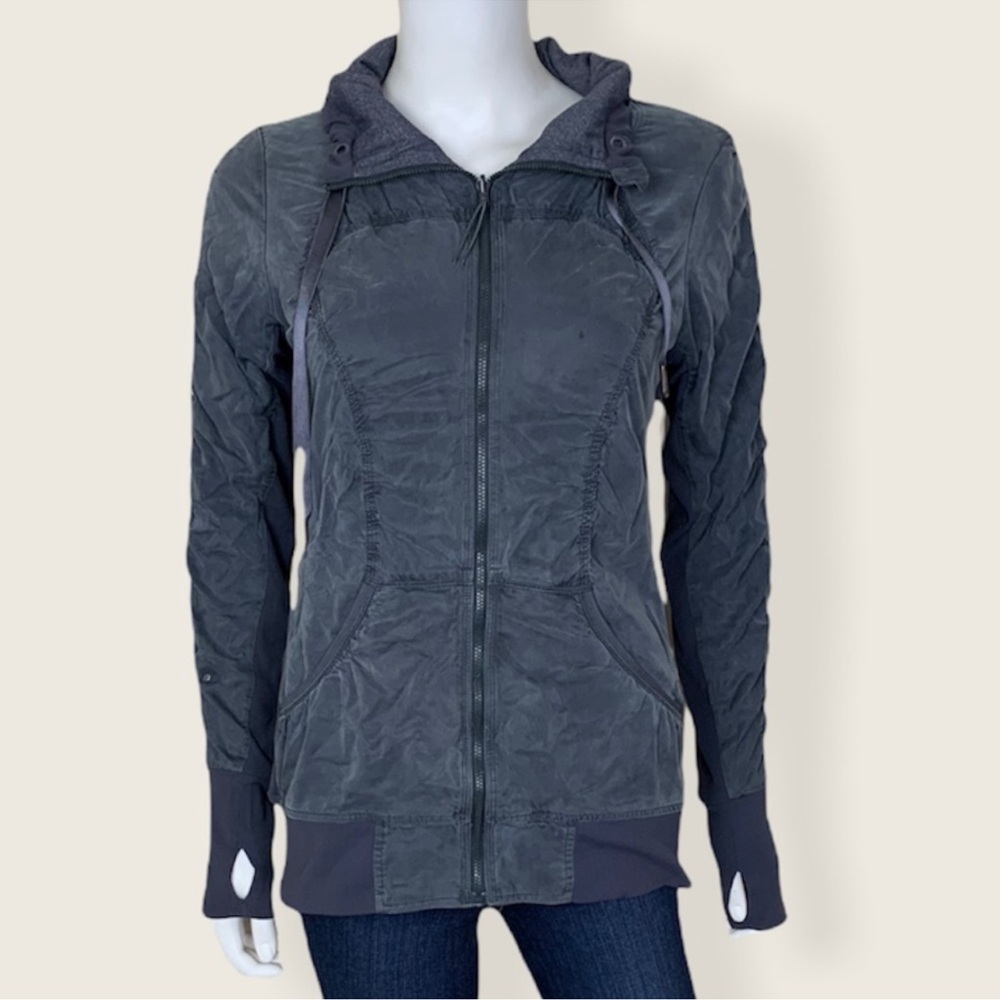Lululemon Cool Down Jacket Black Heathered Black … - image 5